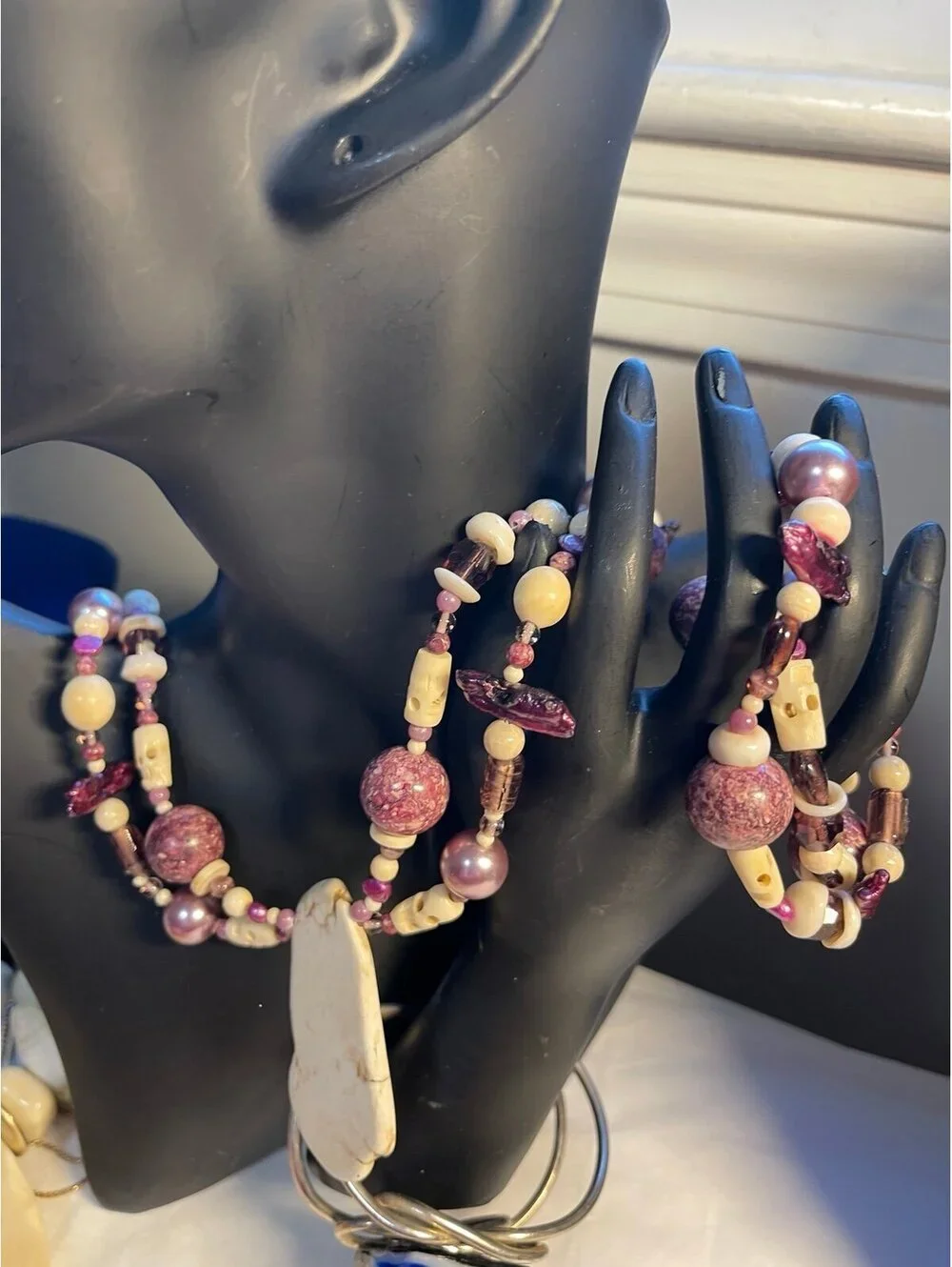 Modern Artisan One Of A Kind Necklace With Matching Bracelet